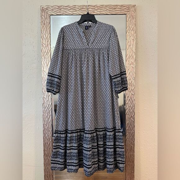 Anna Sui x Uniqlo Boho Peasant Midi Dress - Cotton - Size Large - Picture 3 of 10